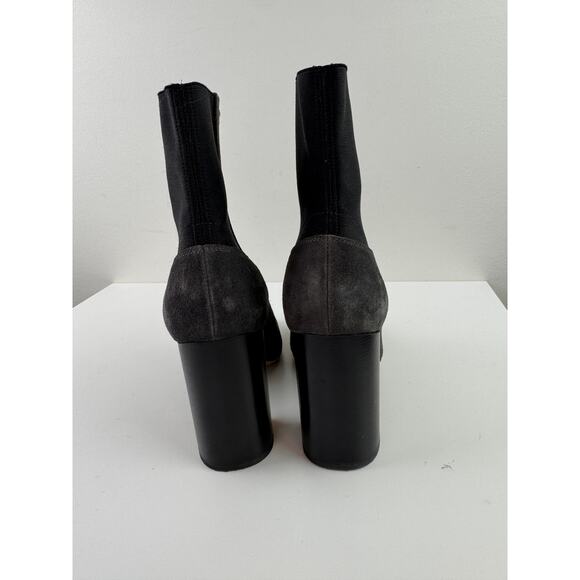 Rag & Bone Agnes Booties 38 Gray Suede Elastic Block Heel Pull On Ankle Boot - Picture 4 of 5